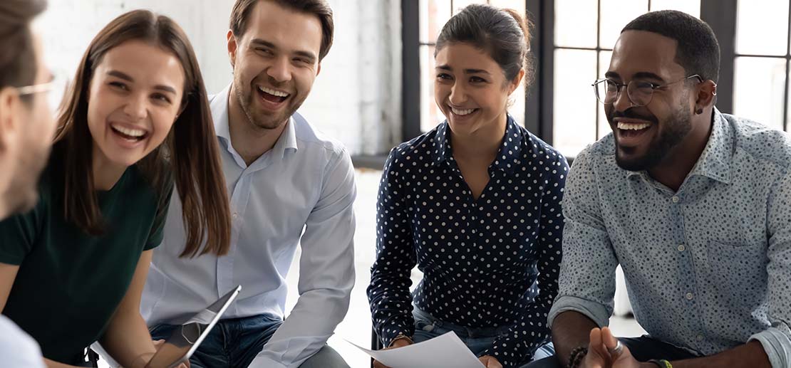 Professional team development workshop with business leaders collaborating